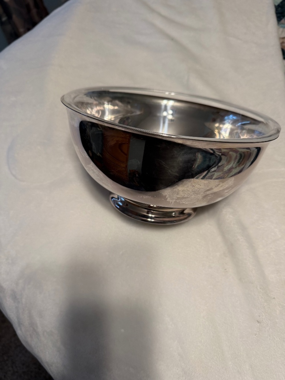 Reed and Barton Silverplated 9" bowl and 5" teal silver-plated bowl